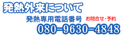 発熱外来について電話番号08096304848